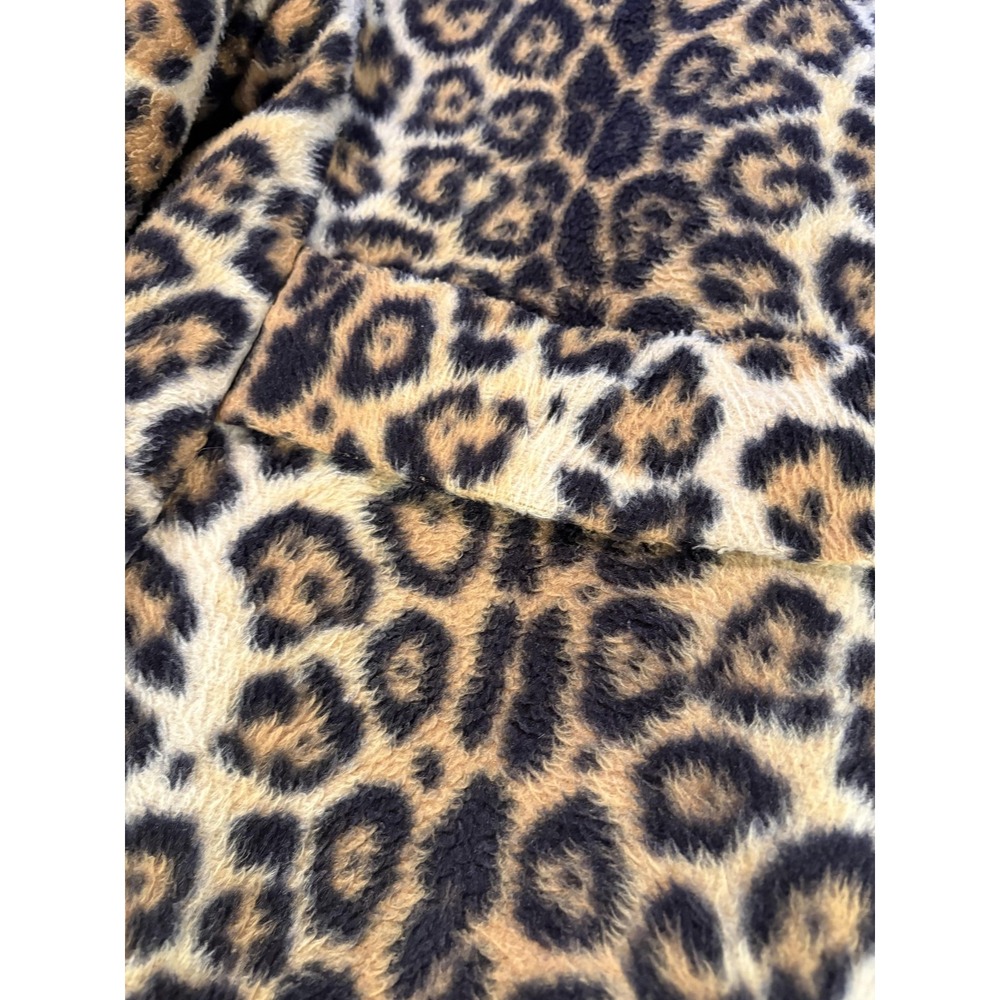 Vtg Toppers Faux Fur Coat Womens M Leopard Cheetah Print Rockabilly Overcoat 60s - Picture 6 of 11
